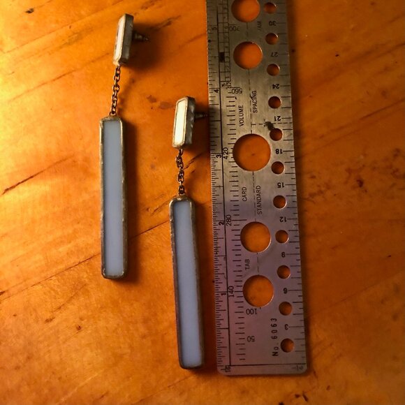 Elegant Handmade Artisan Purple Glass Earrings - Picture 5 of 6